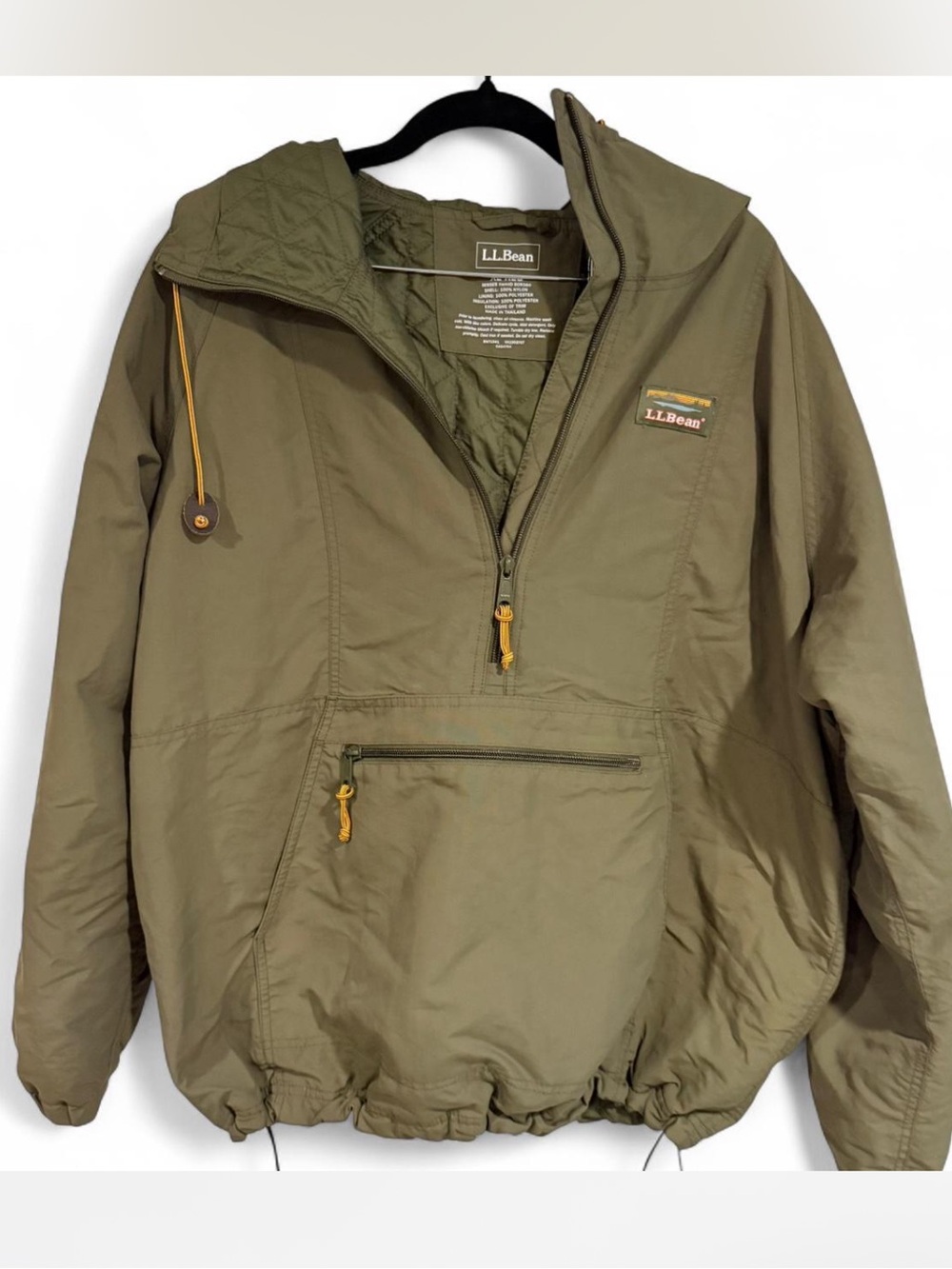 L.L.Bean Olive Green Packable Hooded Jacket